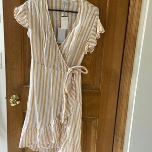 Rails Wrap Dress in Amber Stripe (M)